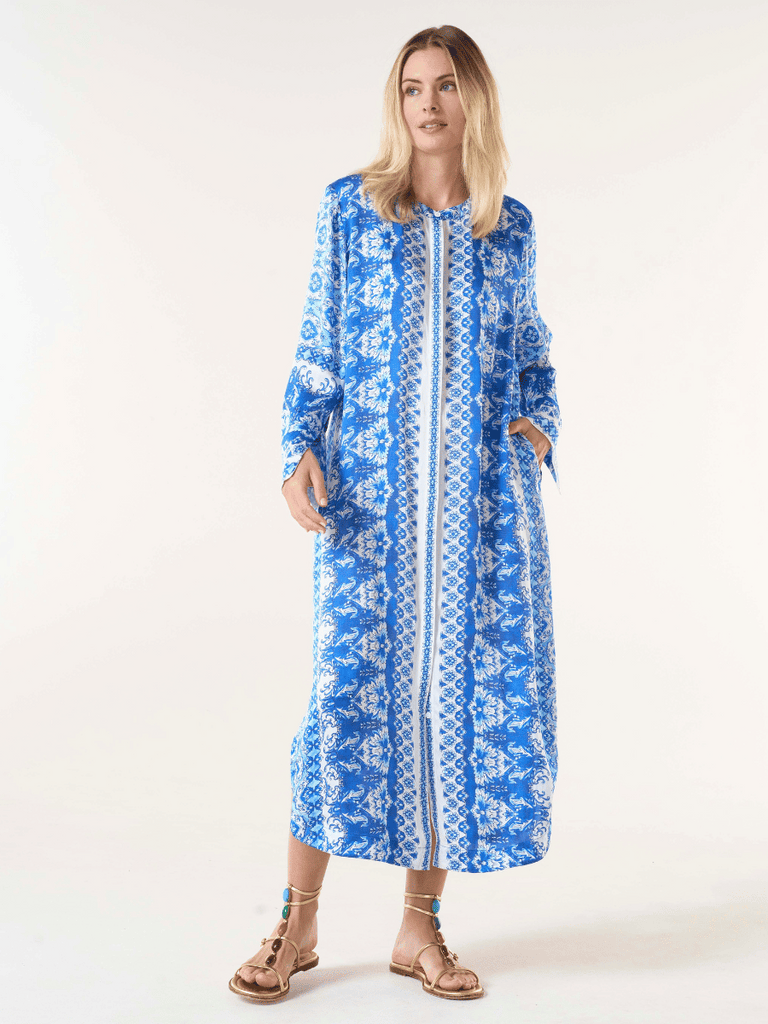 Oneseason Sani Maxi Dress in Kasbah Royal Print 7043 Oneseason One Season lightweight and stylish resort wear Australian fashion label official stockist Signature of Double Bay