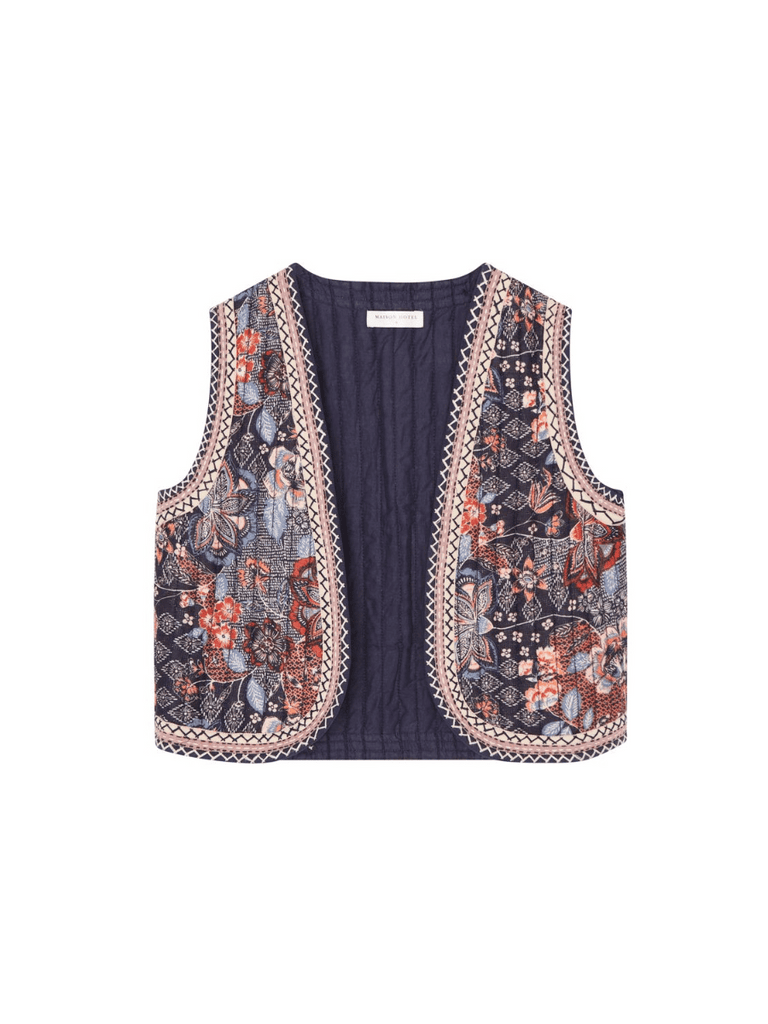 Maison Hotel Lolo Vest in Jawaian Sunset Shop Maison Hotel online store shirts pants and dresses in Sydney Australia official stockist Maison Hotel buy Bohemian french style clothing with hand embroidery and vintage style