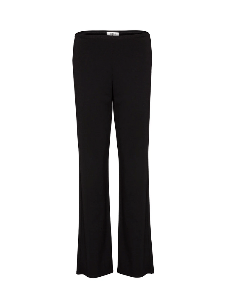 Mela Purdie Long Pant in Black Classic Straight Leg Elastic Waist travel pant with pockets Mela Purdie Stockist Online Australia Signature of Double Bay Tops Dresses Elegant Clothing