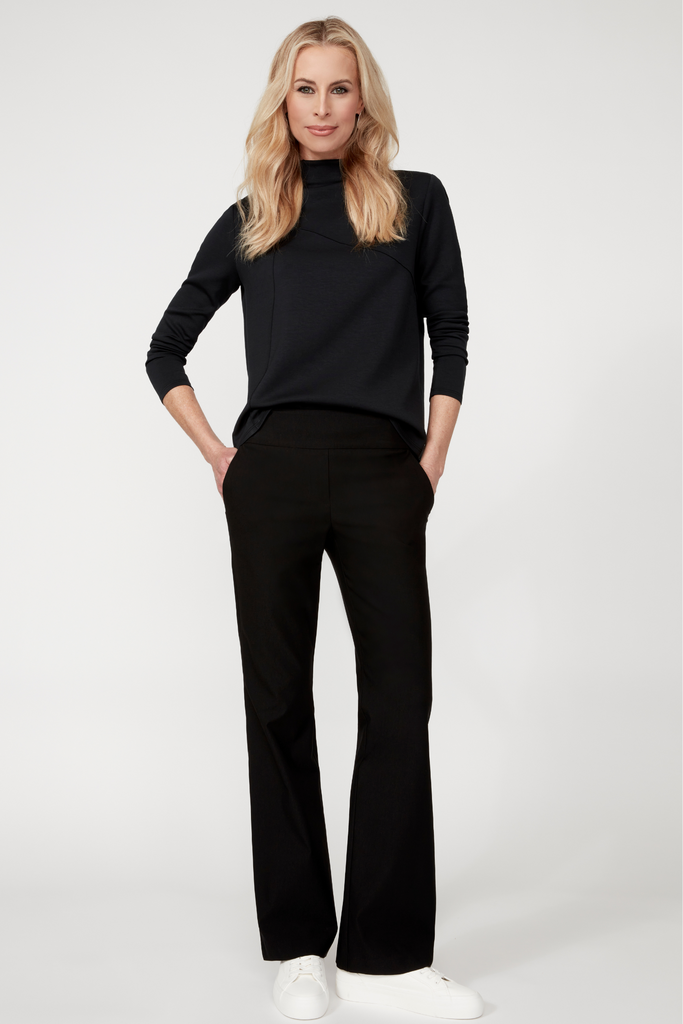 UP! PANTS Butter Turtleneck Top in Black 30348 Up Pants Tummy control stockist online Australia flattering body contouring shaping pants high rise waistband signature of double bay Sydney fashion