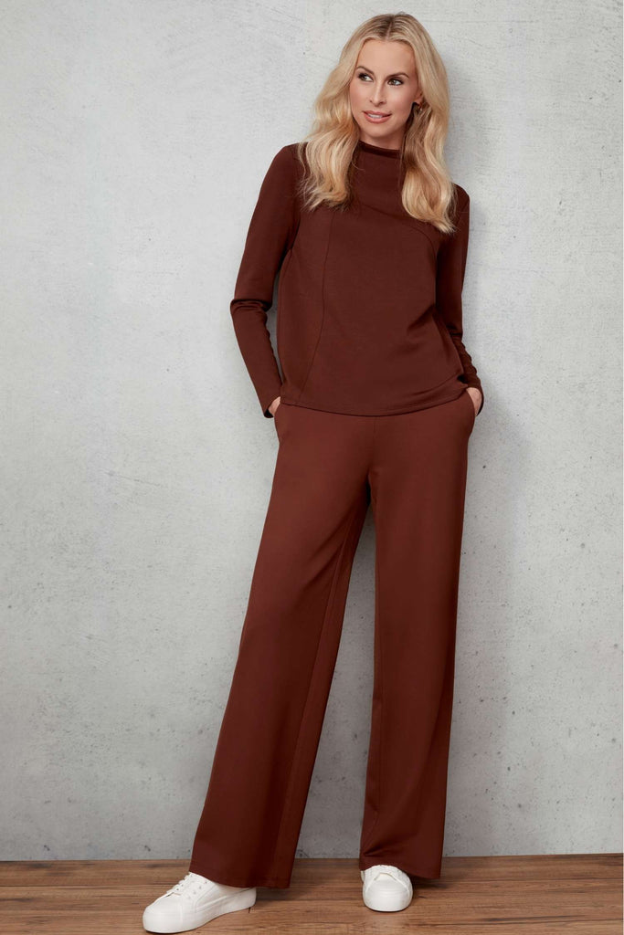 UP! PANTS Butter Turtleneck Top in Truffle Up Pants Tummy control stockist online Australia flattering body contouring shaping pants high rise waistband signature of double bay Sydney fashion